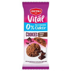 Detki Vital kakaós omlós keksz csokoládé darabokkal, édesítőszerekkel cukor hozzáadása nélkül 130 g