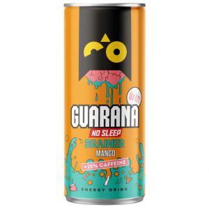 Guarana No Sleep Brainer mangó ízű, szénsavas, alkoholmentes ital koffeinnel és vitaminokkal 250 ml