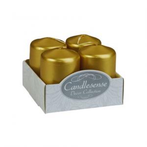 Gyertya adventi 230g 4db-os metál arany