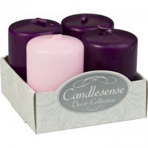 Gyertya adventi 60g 4db-os 3 Lila 1 Rózsaszín