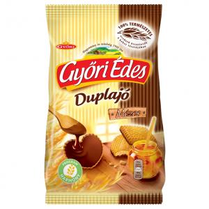 Győri Édes Duplajó kakaós bevonómasszával talpán mártott, omlós, mézes keksz 150 g