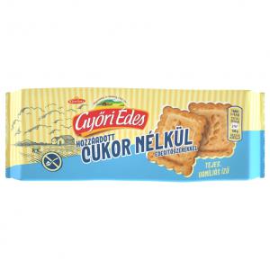 Győri Édes vaníliás ízű, tejes keksz teljes kiőrlésű búzaliszttel és édesítőszerekkel 100 g