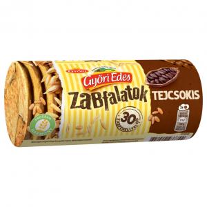 Győri Édes Zabfalatok tejcsokoládéval talpán mártott, zabpelyhes, omlós keksz 215 g