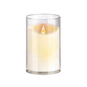 Mécses LED Candle 570 12,5x8cm átlátszó hengerben (elemmel)