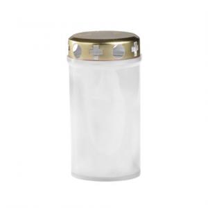 Mécses műanyag LA BV Decor 11,5cm 70g 20-24h fehér 3 féle dekorral