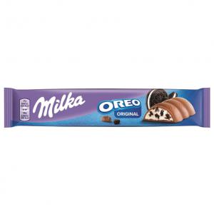 Milka & Oreo alpesi tejcsokoládé kakaós kekszdarabokkal és vaníliaízű tejes krémtöltelékkel 37 g