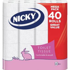 Nicky wc papír 40 tekercs 3 rétegű MEGA PACK