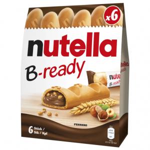 Nutella B-Ready ropogós ostya kakaós mogyorókrémmel és búzakészítménnyel töltve 6 x 22 g (132 g)