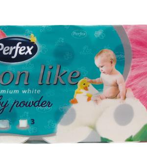 Perfex Cotton Like toalettpapír 10 tekercs 3 rétegű baba púder illatú