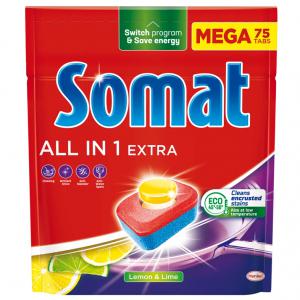 Somat All in 1 Extra Lemon & Lime gépi mosogatótabletta 75 db 1245 g