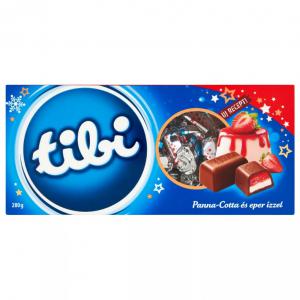 Tibi szaloncukor 280g Panna-Cotta ízű krémmel eperes zselével tejcsokoládé