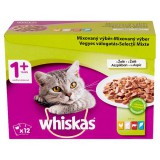 Whiskas 1+ Vegyes Válogatás teljes értékű nedves eledel felnőtt macskáknak 12 x 100 g (1,2 kg)