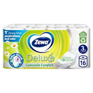 Zewa Deluxe 3 rétegű toalettpapír, 16 tekercs, Kamilla wc papír