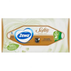 Zewa Softis Natural Soft dobozos papír zsebkendő 4 rétegű 80 db