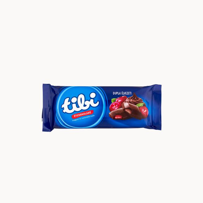 Tibi étcsokoládé meggyes és csokoládés krémes 90 g