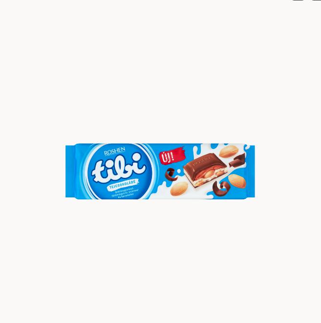 Tibi tejcsokoládé földimogyoróval, földimogyorós krémmel és karamellel 295 g