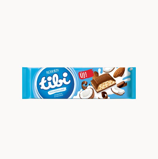 Tibi tejcsokoládé mandulával és kókusszal 280 g