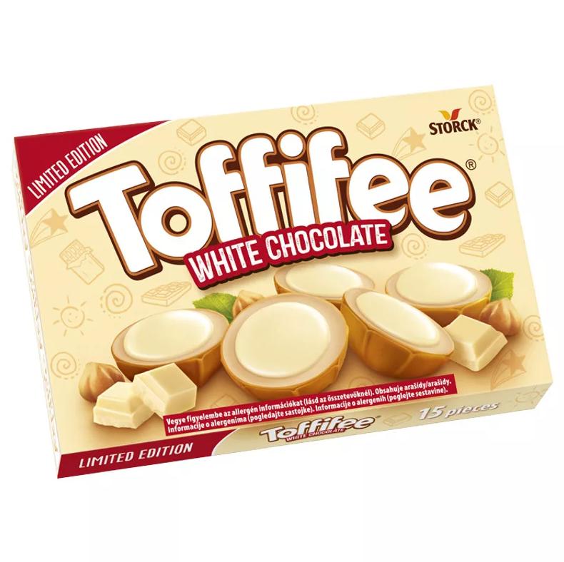 Toffifee White Chocolate mogyoró karamellben tejes töltelékkel és fehér csokoládéval 125 g