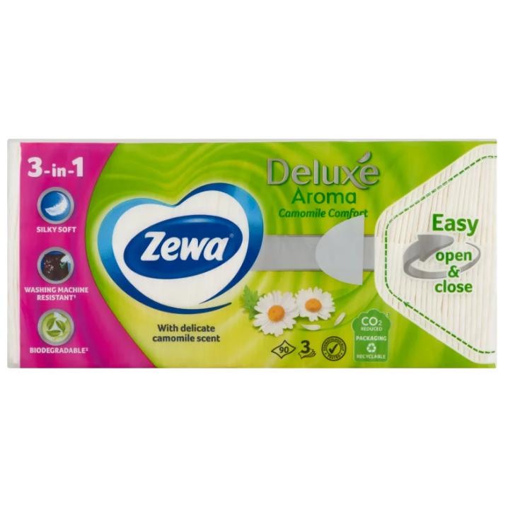 Zewa Deluxe Aroma Camomile Comfort illatosított papír zsebkendő 3 rétegű 90 db