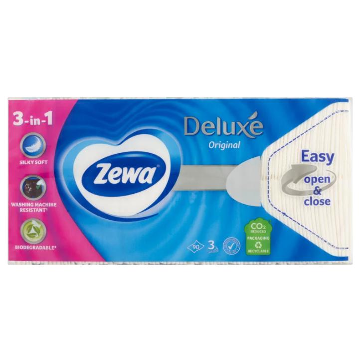 Zewa Deluxe Original illatmentes papír zsebkendő 3 rétegű 90 db