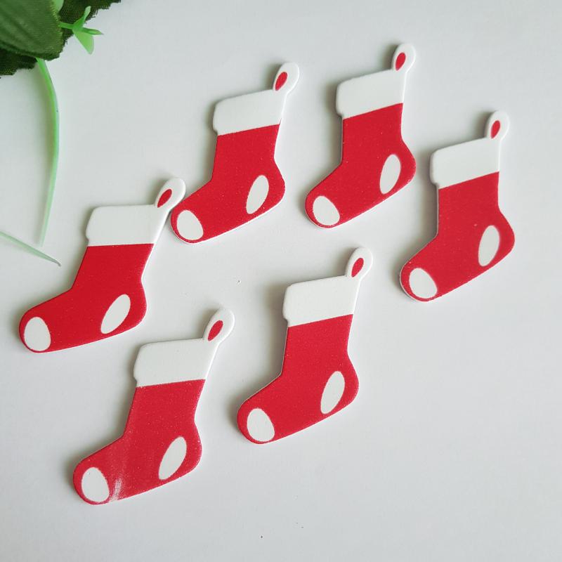 Csizma alakú pufi matrica, öntapadós karácsonyi dísz DARABRA