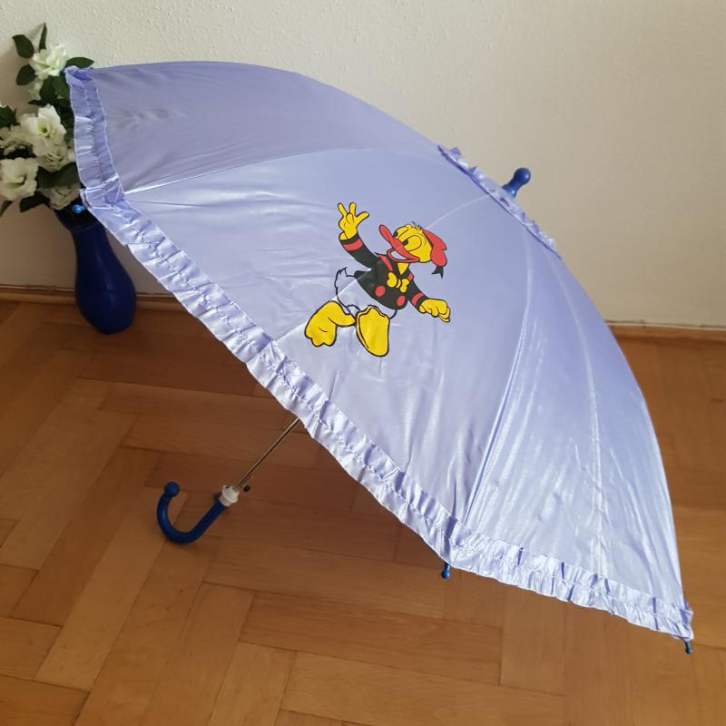 Disney Donald kacsa mintás fodros félautomata gyerek esernyő síppal