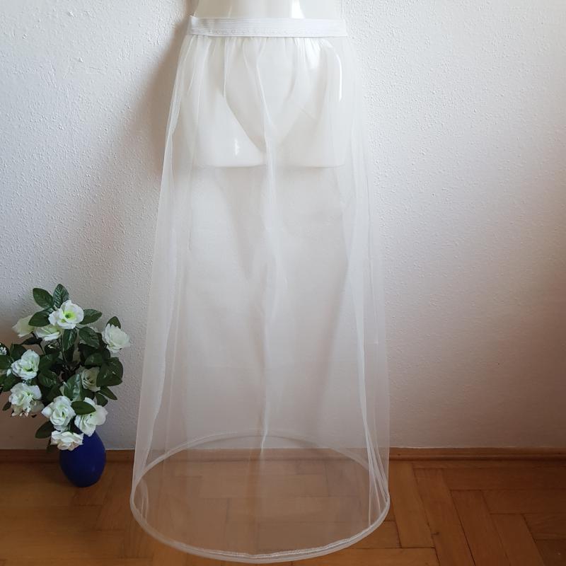 Ekrü színű, 1 karikás menyasszonyi alsószoknya, abroncs, lépéskönnyítő - 100cm feletti