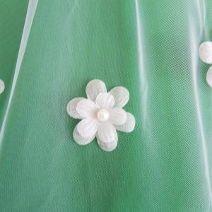 1 rétegű, 3D-s virág díszes EKRÜ MINI menyasszonyi fátyol (52.2)