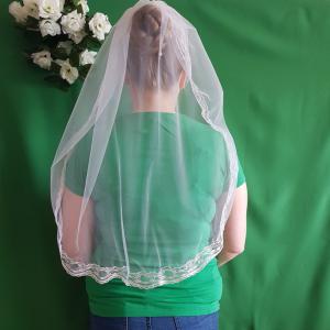 1 rétegű, csipkés szélű HÓFEHÉR menyasszonyi fátyol (69.1)