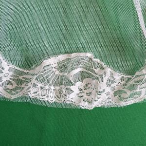 1 rétegű, csipkés szélű HÓFEHÉR MINI menyasszonyi fátyol (47.1)