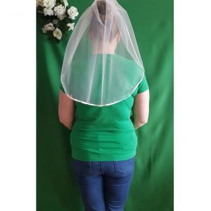 1 rétegű, szatén szélű, EKRÜ menyasszonyi fátyol (8.2)