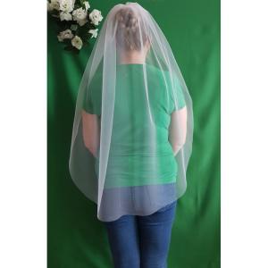 1 rétegű, szegetlen, HÓFEHÉR menyasszonyi fátyol (12.1)