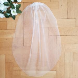 1 rétegű, szegetlen, HÓFEHÉR menyasszonyi fátyol (5.1)
