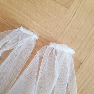 1 rétegű, szegetlen szélű, EKRÜ, 3 méteres menyasszonyi váll fátyol, cape fátyol, palást (35.2)