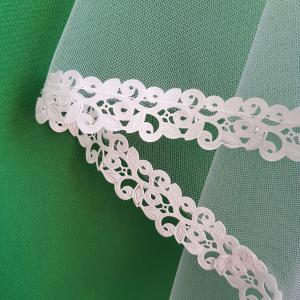 2 rétegű, csipkés szélű, HÓFEHÉR menyasszonyi fátyol (77.1)