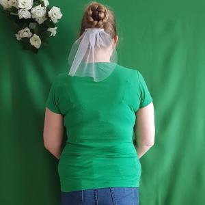 2 rétegű, HÓFEHÉR MINI menyasszonyi fátyol (40.1)