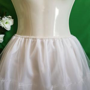 3 rétegű, fodros, hófehér midi alsószoknya