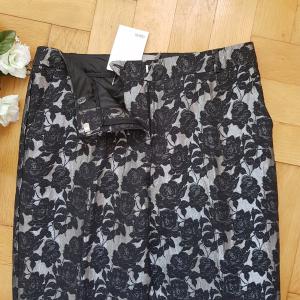 36-38-as/S-es rózsa mintás kosztüm nadrág, alkalmi nadrág