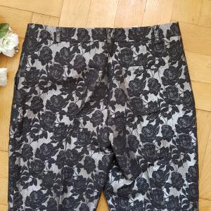 36-38-as/S-es rózsa mintás kosztüm nadrág, alkalmi nadrág