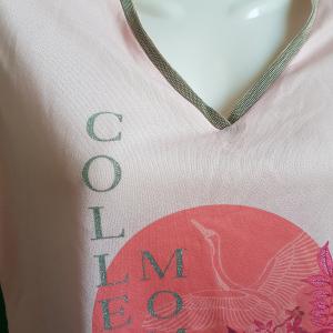 38-as rózsaszín, csillogó feliratos ujjatlan póló, felső