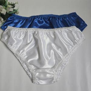 3XL-es / 54-es Hagyományos fazonú szatén bugyi – fehér-fehér