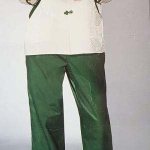 40-42-es/M-es krém-zöld színű, kínai stílusú szatén pizsama szett