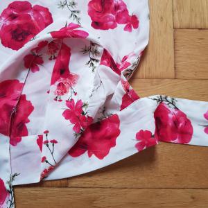 42-es rózsa mintás, ¾-es, denevér ujjú blúz, felső