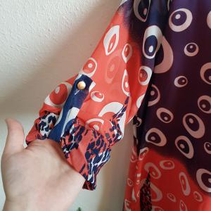 48-as párduc mintás ¾-es felgombolható ujjú blúz, felső