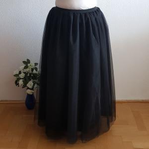 5 rétegű fekete maxi tüll szoknya