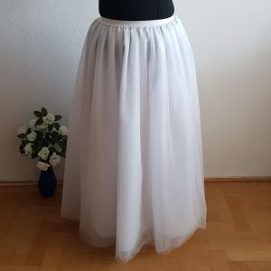 5 rétegű hófehér maxi tüll szoknya