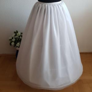 5 rétegű hófehér maxi tüll szoknya