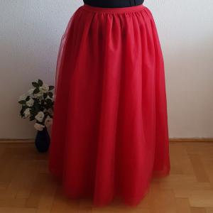 5 rétegű piros maxi tüll szoknya