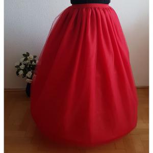 5 rétegű piros maxi tüll szoknya