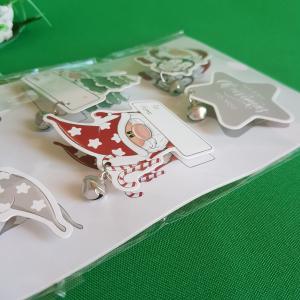 6db-os karácsonyi ajándékkísérő matrica csengettyűvel